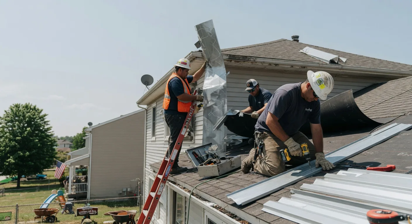 Storm Damage Metal Roof Repair in Delhi, IA